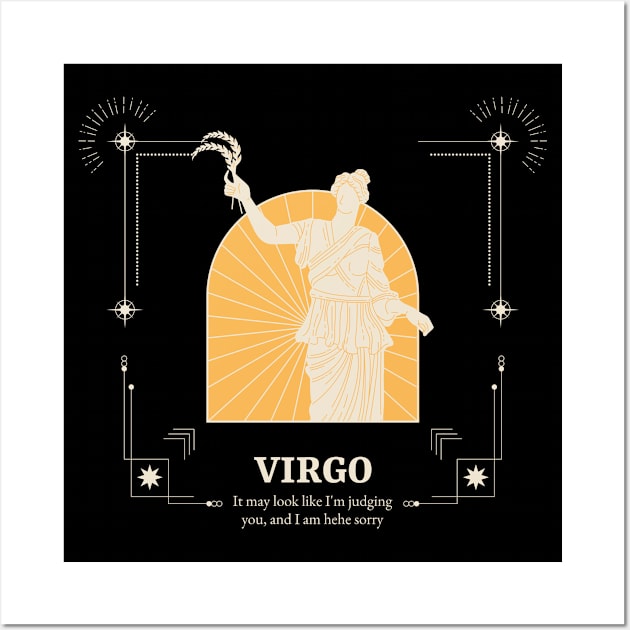 Virgo Zodiac Sign Wall Art by Tip Top Tee's